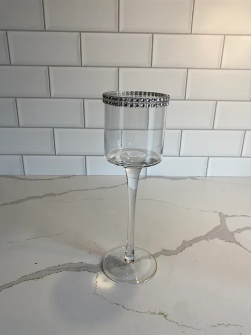 Silver Bling Pedestal Candleholder