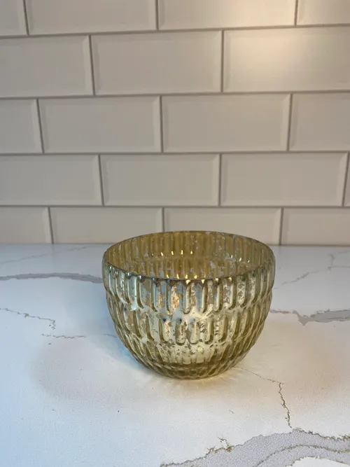 Large Gold Mercury Glass Cup Style Votive Candleholder