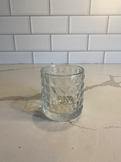 Clear Cut Glass Votive