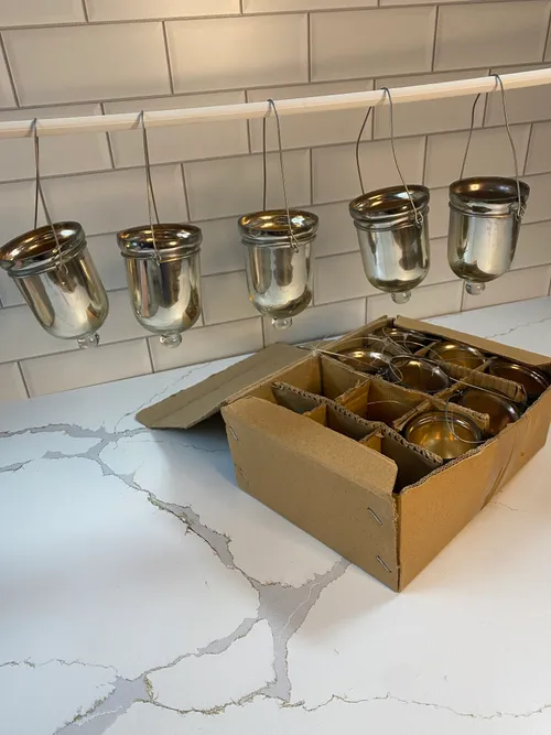 Hanging Mercury Glass Teardrop Tealight Holders