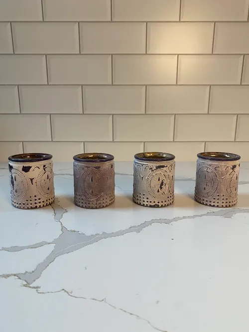 Rustic Light Purple Tealight Holders