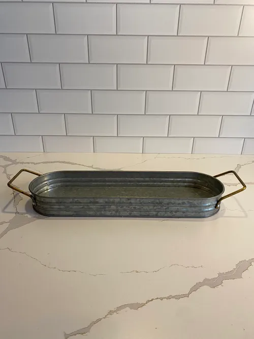 Small Oval Galvanized Tray