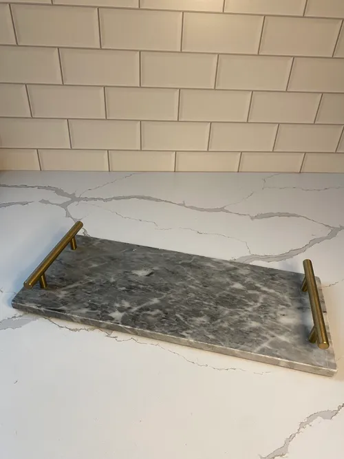 Rectangle Grey Marble Platter