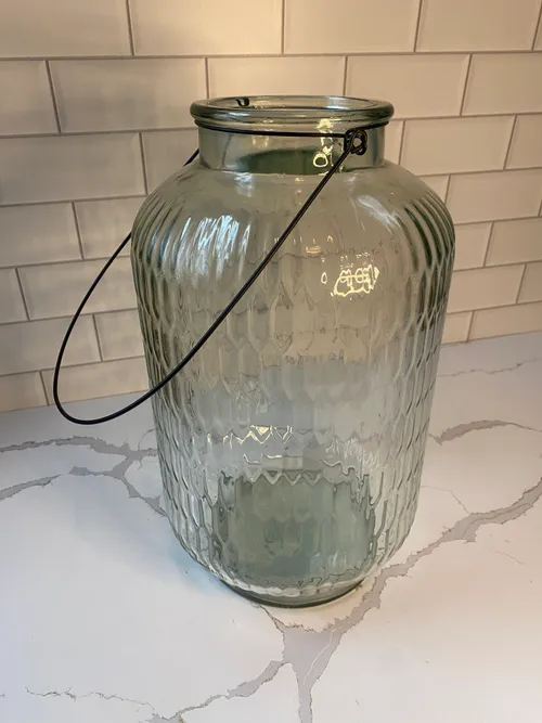 XLarge Ribbed Glass Jar Vase