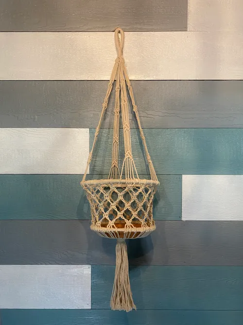Large Hanging Macrame Container Holder