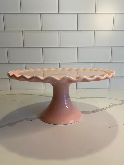 Medium Pink Ruffle Cake Pedestal