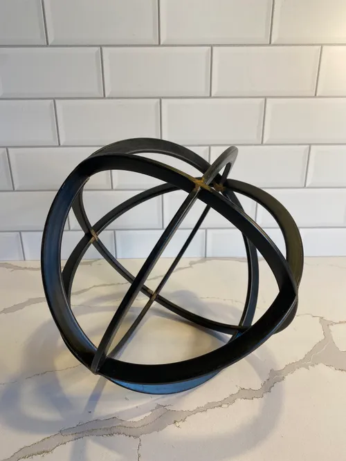 Large Black Metal Sphere