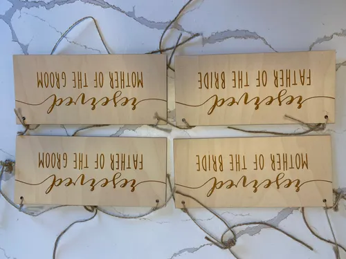 Mother and Father of the Groom and Bride Sign Set