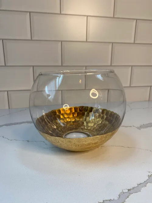 Large Gold Scale Glass Bowl