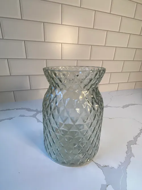 Hint of Green Glass Embellished Vase