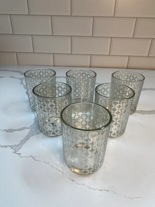 Silver Squared Design Tealight Holder