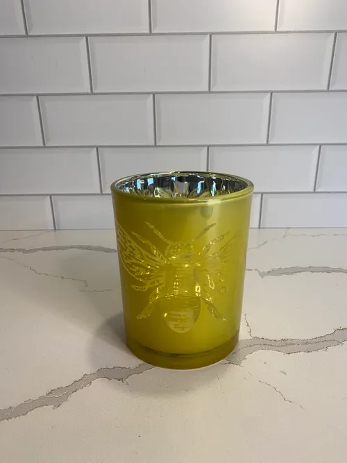 Large Yellow Votive with Bee