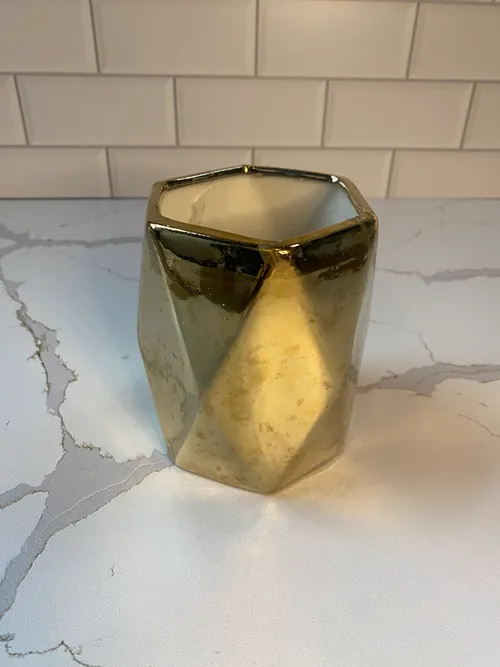 Gold Geo Vase Taller