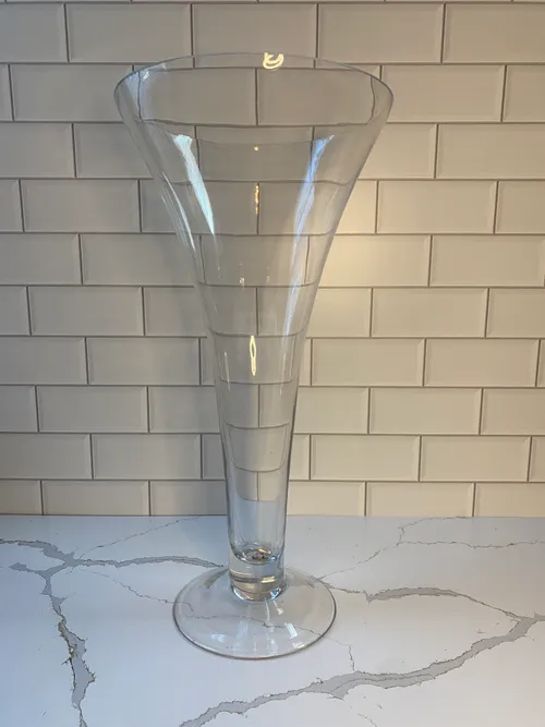 Tall Glass Trumpet Vase