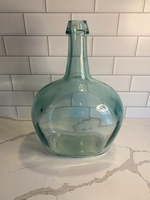 Large Oval Glass Bottle Vase