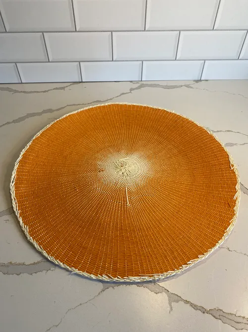 Orange Round Place Mat