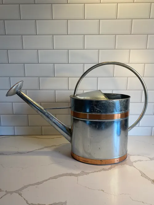 Large Watering Can with Copper Accent