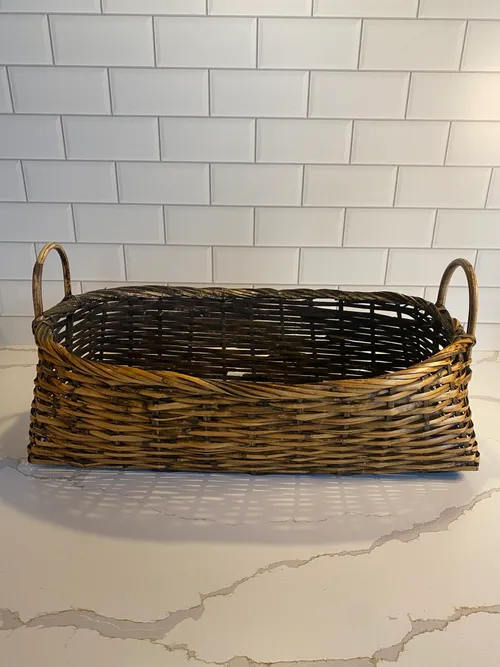 Oblong Basket with Mustard Undertones