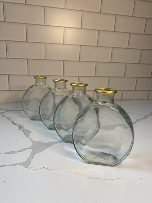Rounded Gold Rimmed Bud Vase