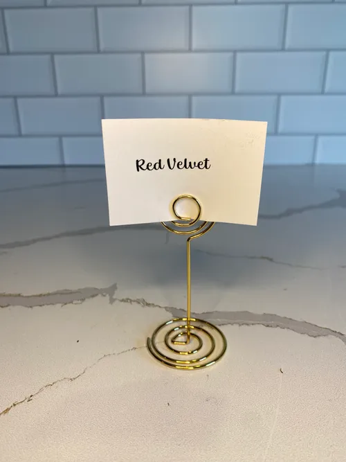 Gold Pedestal Place Card Holder
