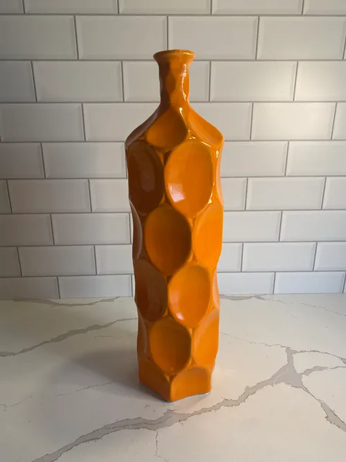 Tall Modern Orange Vase