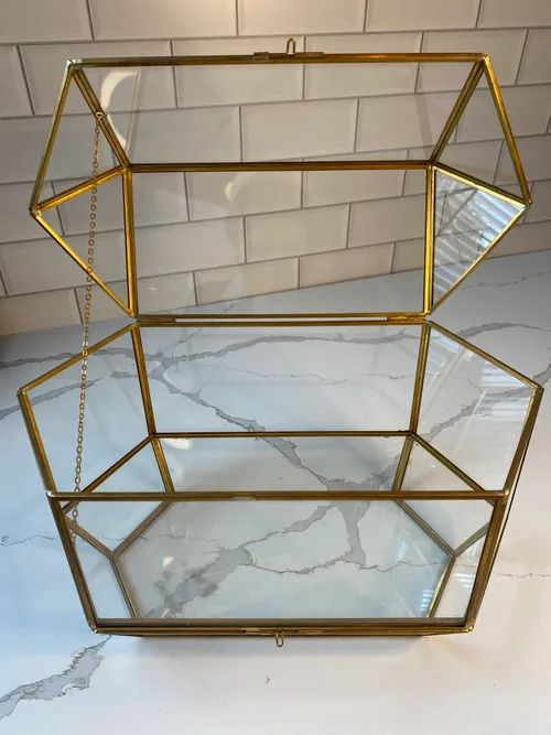 Gold and Glass Geo Card Box