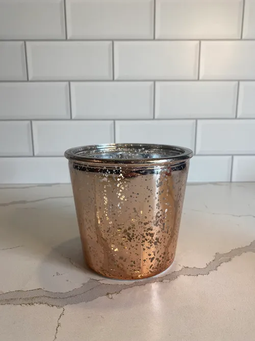 Rose Gold Mercury Glass Votive Holder