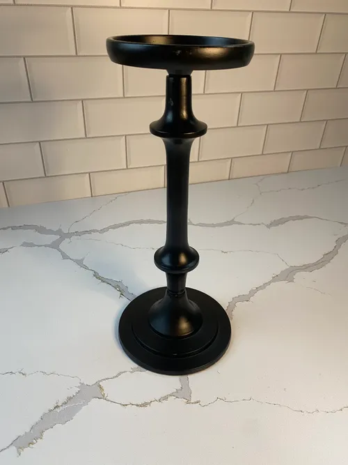 Tall Black Metal Candleholder