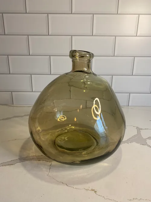Medium Blown Glass Amber Bottle Vase