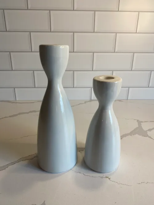 White Modern Ceramic Candlesticks