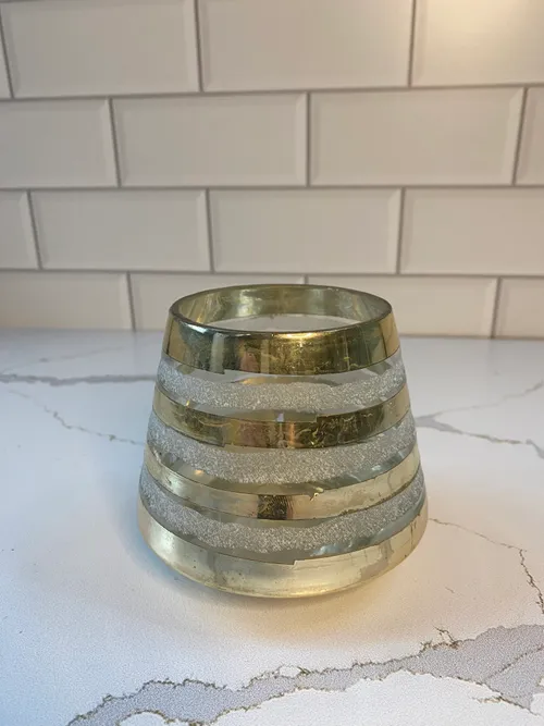 Large Gold Embellished Glass Votive Candleholder