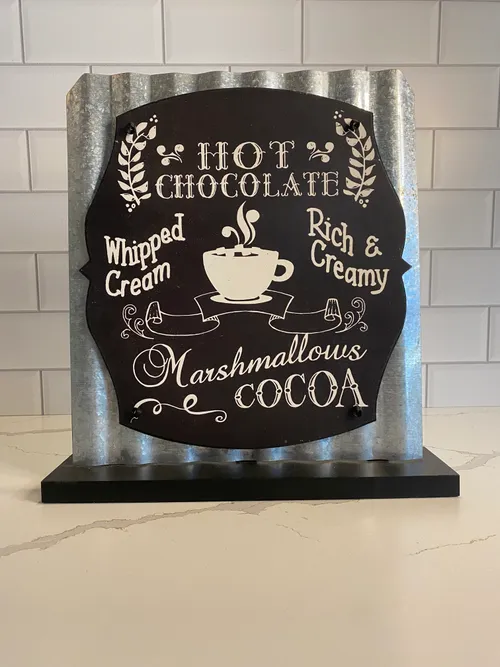 Galvanized Hot Chocolate sign