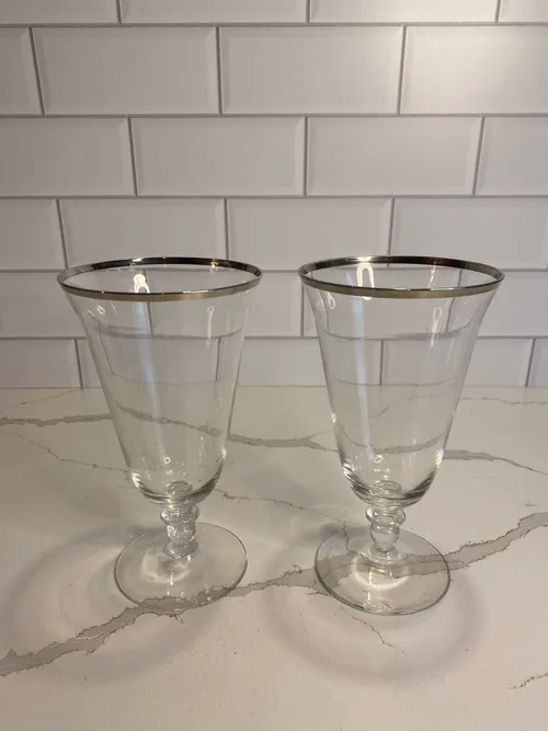 Silver Rimmed Goblet Set
