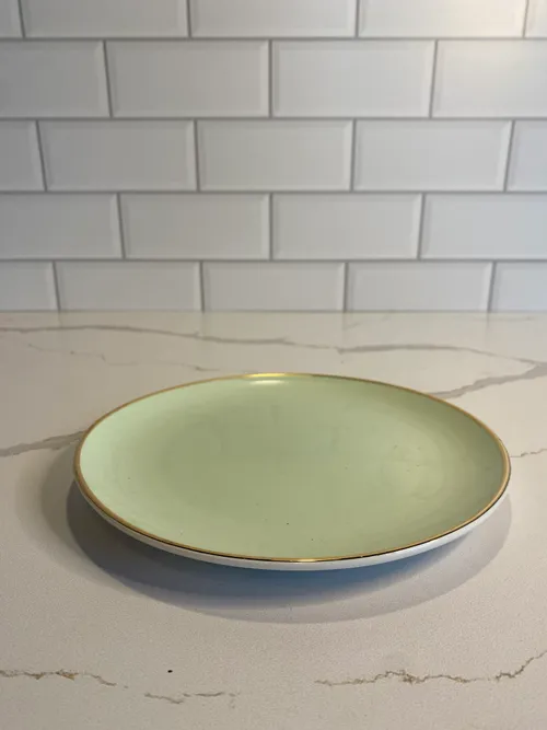 Light Green & Gold Cake Plate