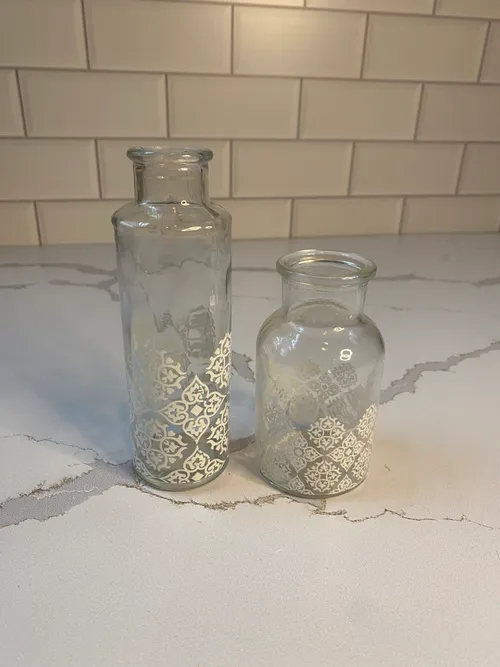 Assorted Bottles with Vintage White Detail