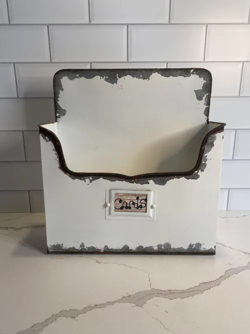 White Metal Envelope Card Box