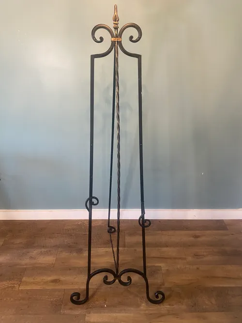 Large Black Metal Floor Easel