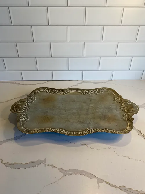 Silver Shabby Pedestal Tray