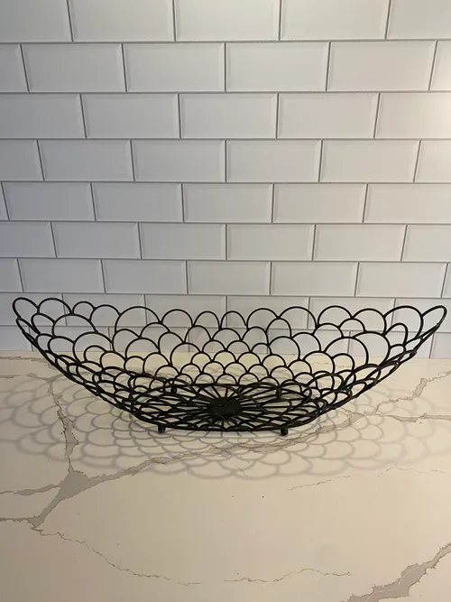 Large Black Oval Wire Basket