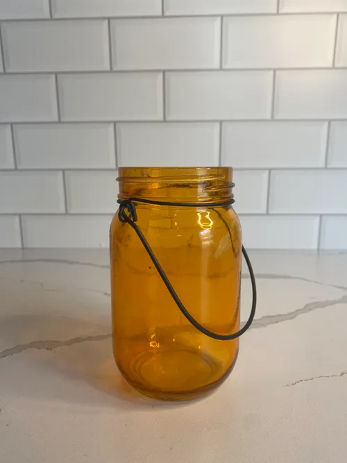 Orange Glass Hanging Jar