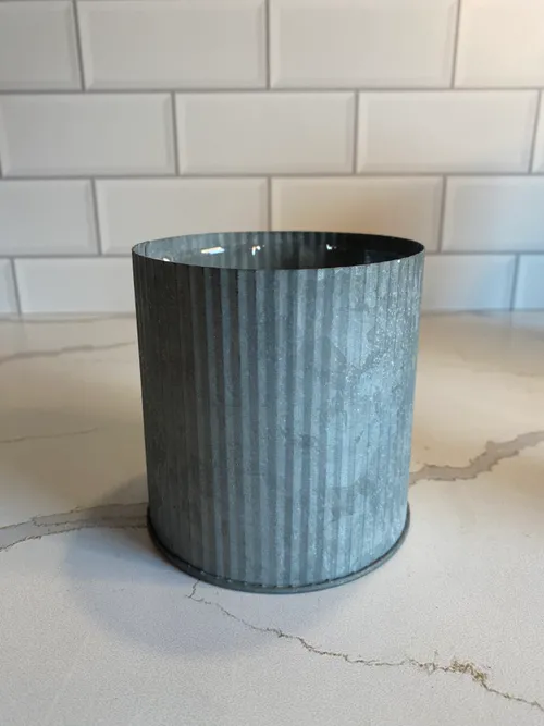 Round Galvanized Vase