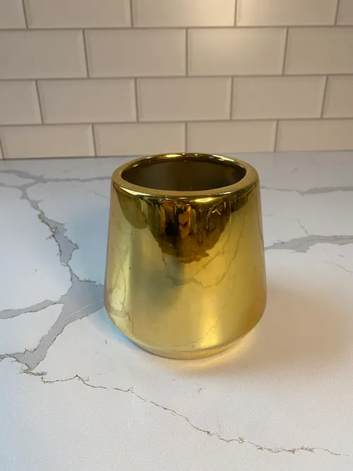 Round Gold Glass Vase