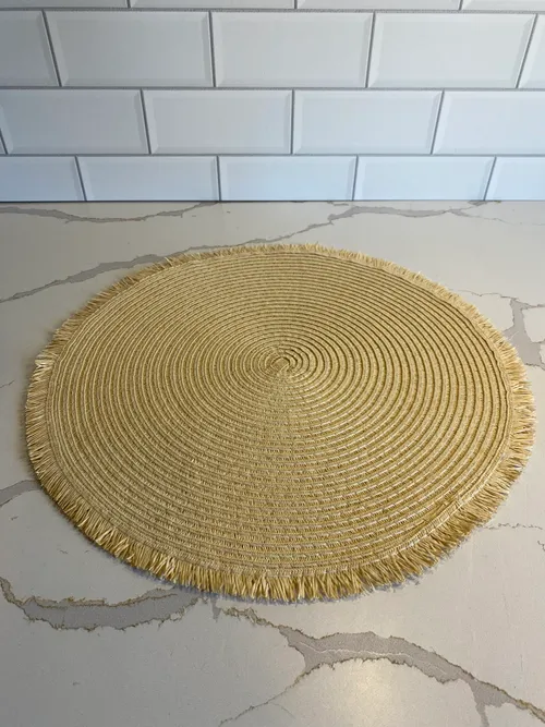 Tan Round Place Mat