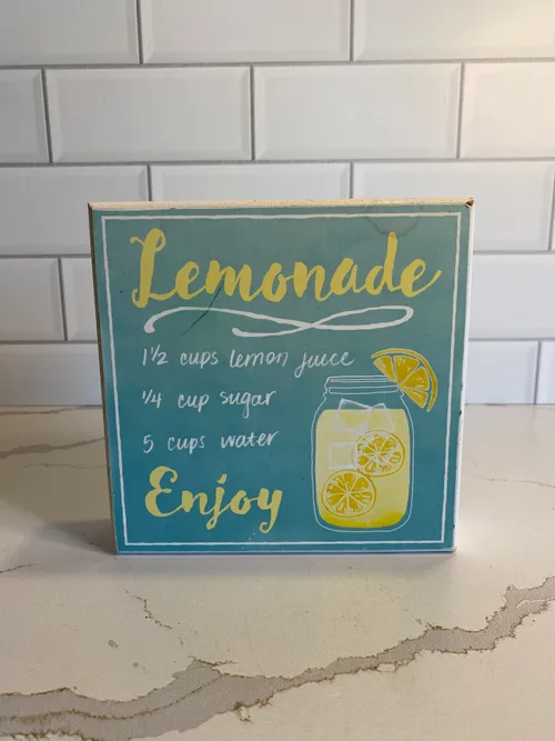 Lemonade Recipe Sign