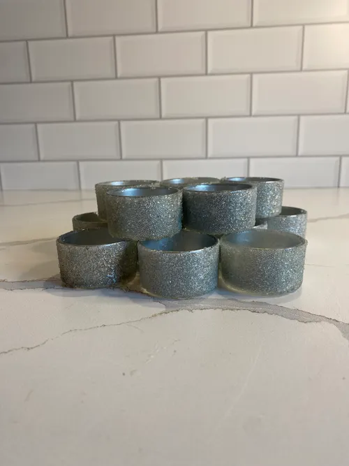 Silver Bling Textured Tealight Holder