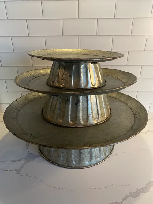 Set of 3 Galvanized Stands