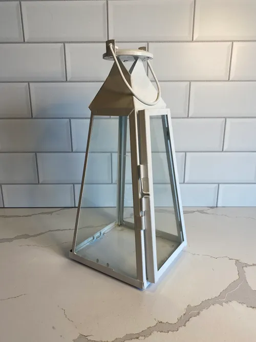 Small White Tapered Lantern