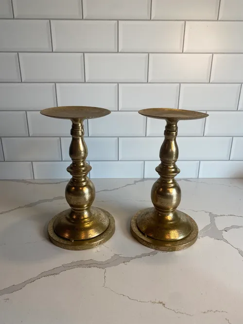 Gold Metal Candleholders