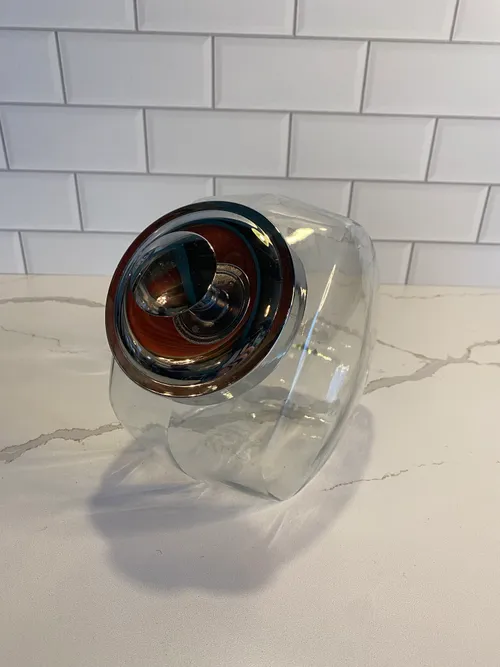 Small Glass Jar with Silver Lid