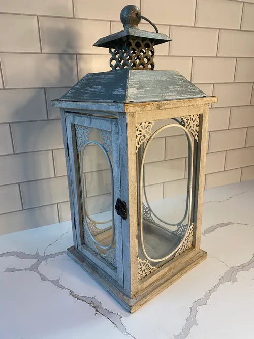 Medium White Washed Lantern